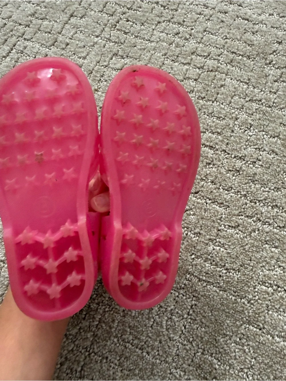 Cat & Jack Bright Pink Jelly Sandals with Ankle Strap